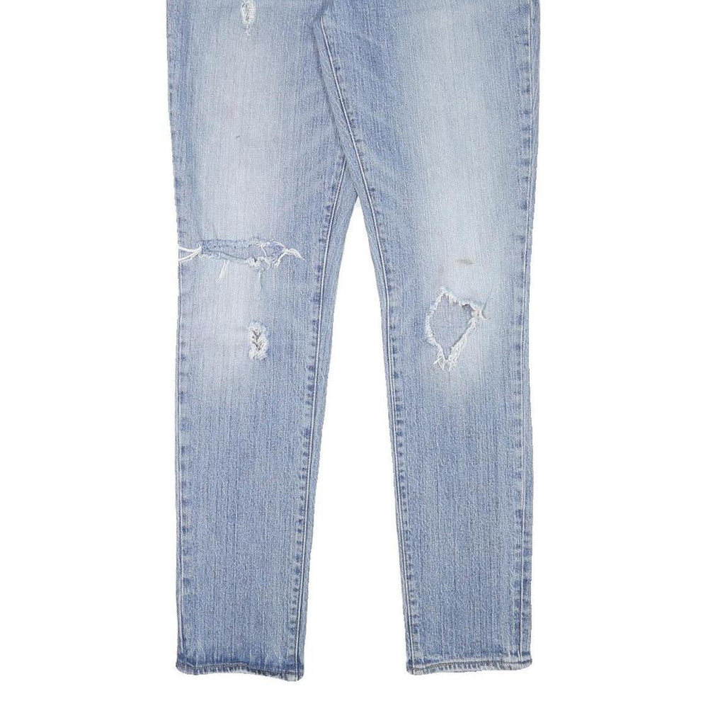 LEVI'S 711 Womens Slim Blue Denim Light W34 L31 Ripped Skinny Jeans Cotton Blend