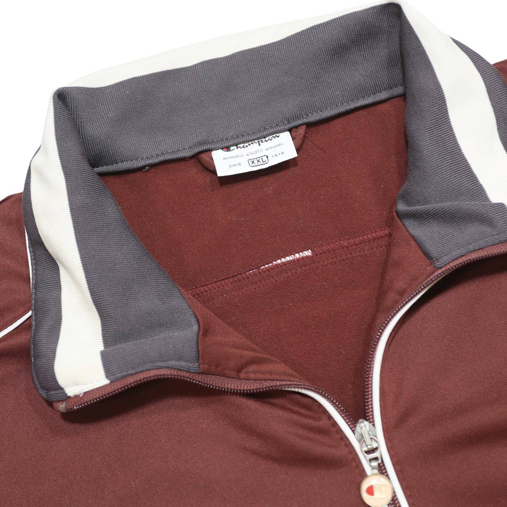 CHAMPION Mens Maroon & Grey Zip Up Jacket 2XL Polyester Trackstyle Sportswear