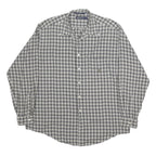 NAUTICA Mens Grey Checked Cotton Shirt XL Button Long Sleeve Classic Casual Wear