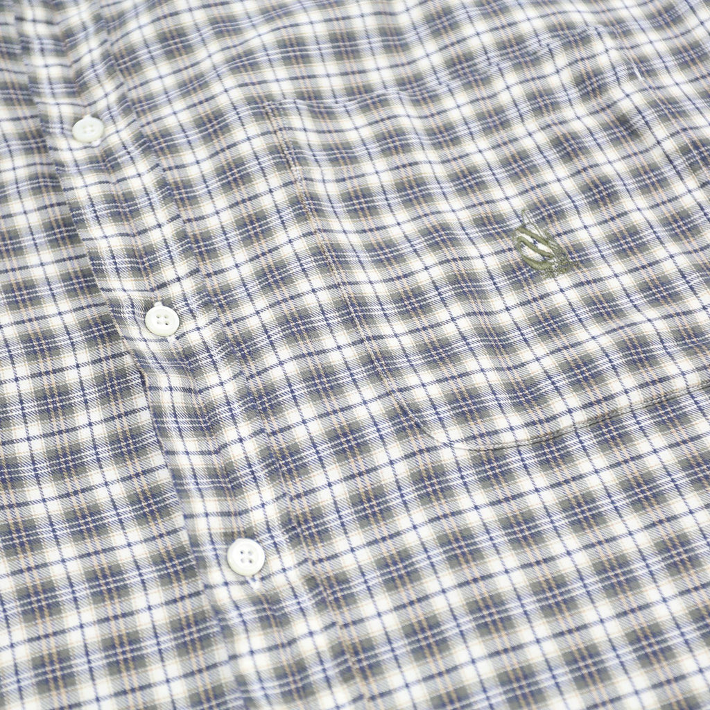 NAUTICA Mens Grey Checked Cotton Shirt XL Button Long Sleeve Classic Casual Wear