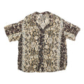 BASIC EDITIONS Womens Beige & Brown Printed Shirt Short Sleeve Collared XL