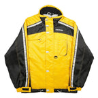 GIERRE Mens Yellow & Black Outdoor Jacket L Nylon Zip Reflective Stripes