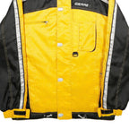 GIERRE Mens Yellow & Black Outdoor Jacket L Nylon Zip Reflective Stripes
