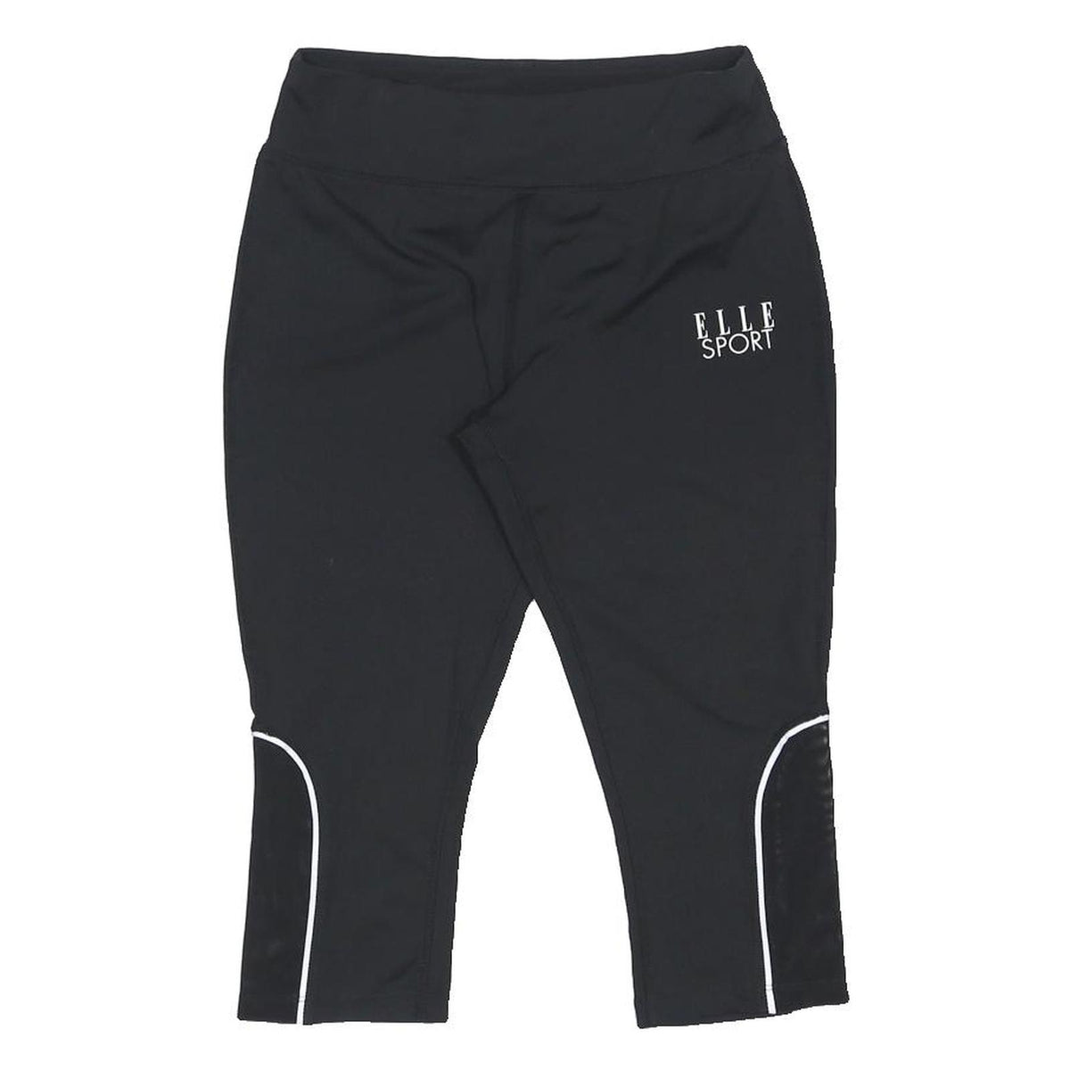 ELLE SPORT Womens Shorts Black S W24 Activewear Logo Cropped