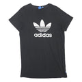 ADIDAS ORIGINALS Womens Black Cotton Blend Logo Print T Shirt UK 12 Casual Top
