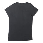 ADIDAS ORIGINALS Womens Black Cotton Blend Logo Print T Shirt UK 12 Casual Top
