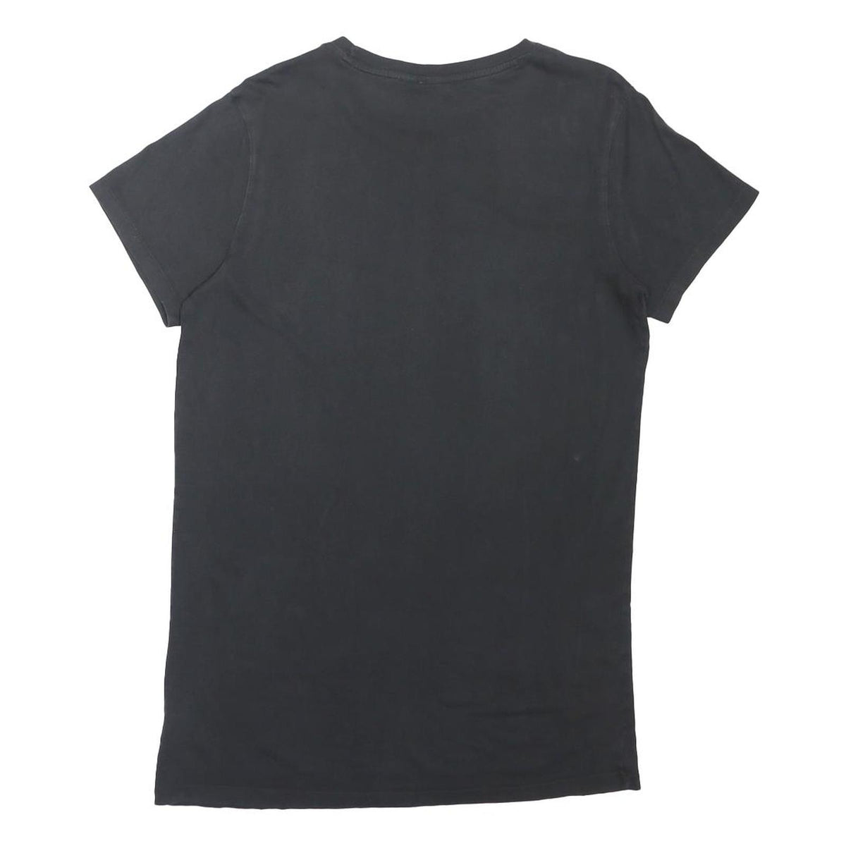 ADIDAS ORIGINALS Womens Black Cotton Blend Logo Print T Shirt UK 12 Casual Top