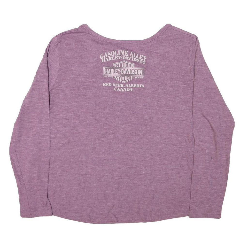 HARLEY DAVIDSON Womens Purple Long Sleeve Crew Neck Graphic T-Shirt XL