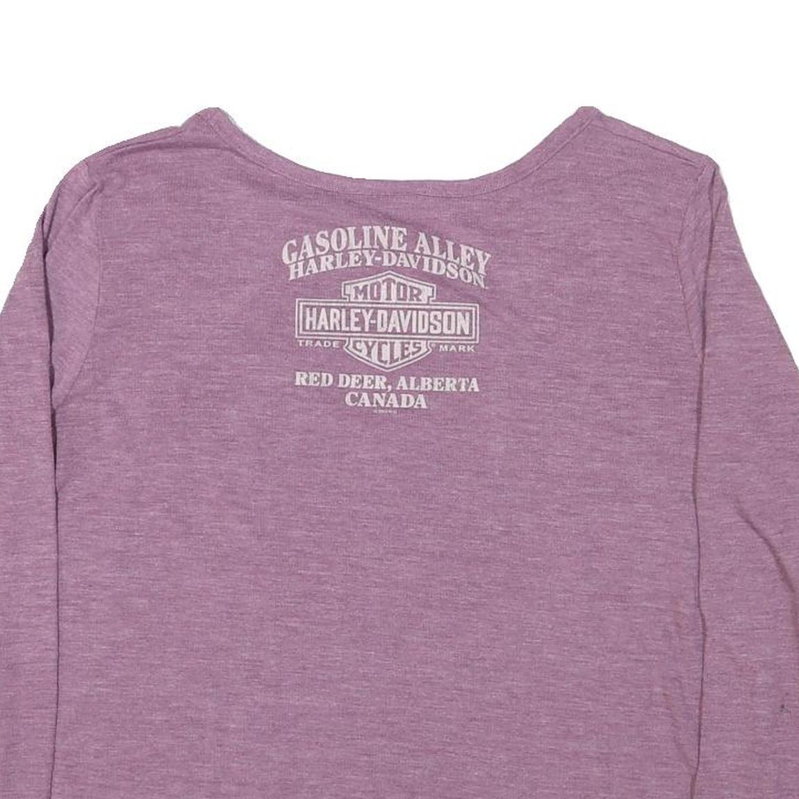 HARLEY DAVIDSON Womens Purple Long Sleeve Crew Neck Graphic T-Shirt XL