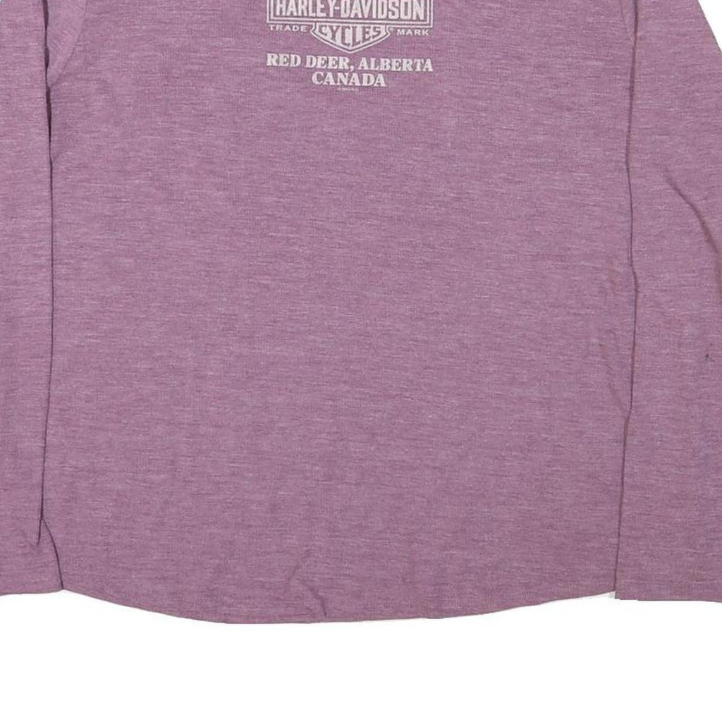 HARLEY DAVIDSON Womens Purple Long Sleeve Crew Neck Graphic T-Shirt XL