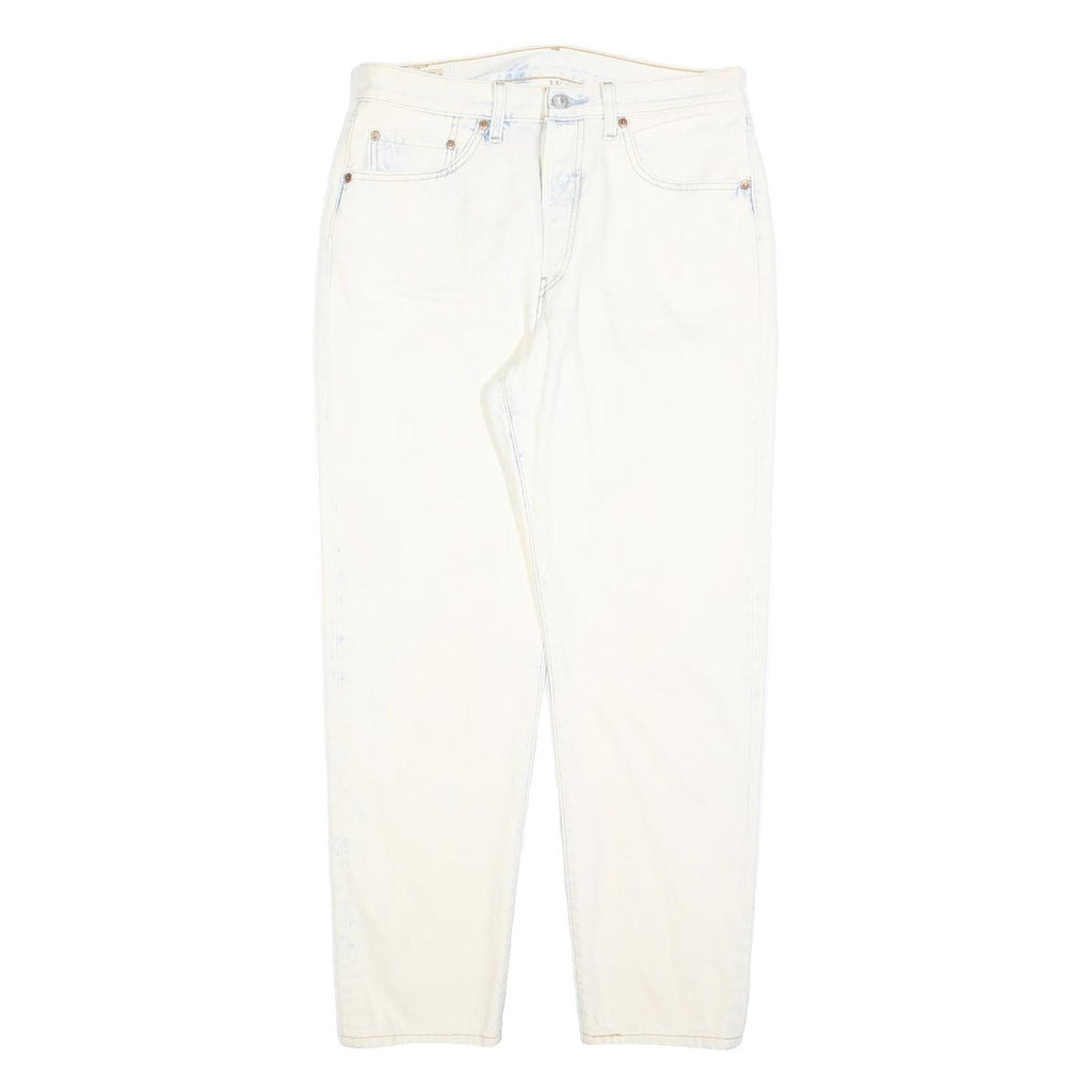 LEVI'S 501 Womens Jeans White Regular Straight Denim Raw W30 L29 Classic Fit