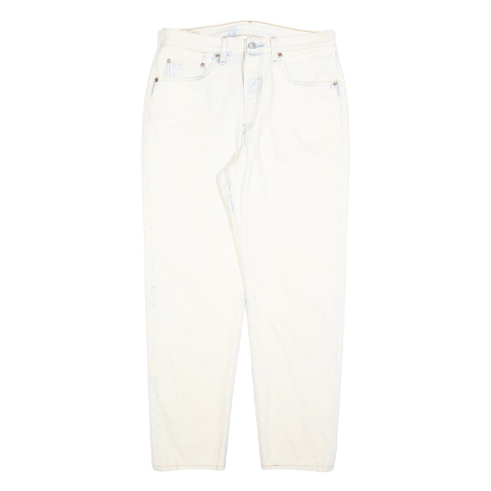 LEVI'S 501 Womens Jeans White Regular Straight Denim Raw W30 L29 Classic Fit