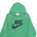 NIKE Mens Green Pullover Hoodie M Cotton Blend Logo Sweatshirt Casual