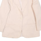 SAG HARBOR Womens Cream Wool Button Jacket M Plain Classic Blazer Outerwear