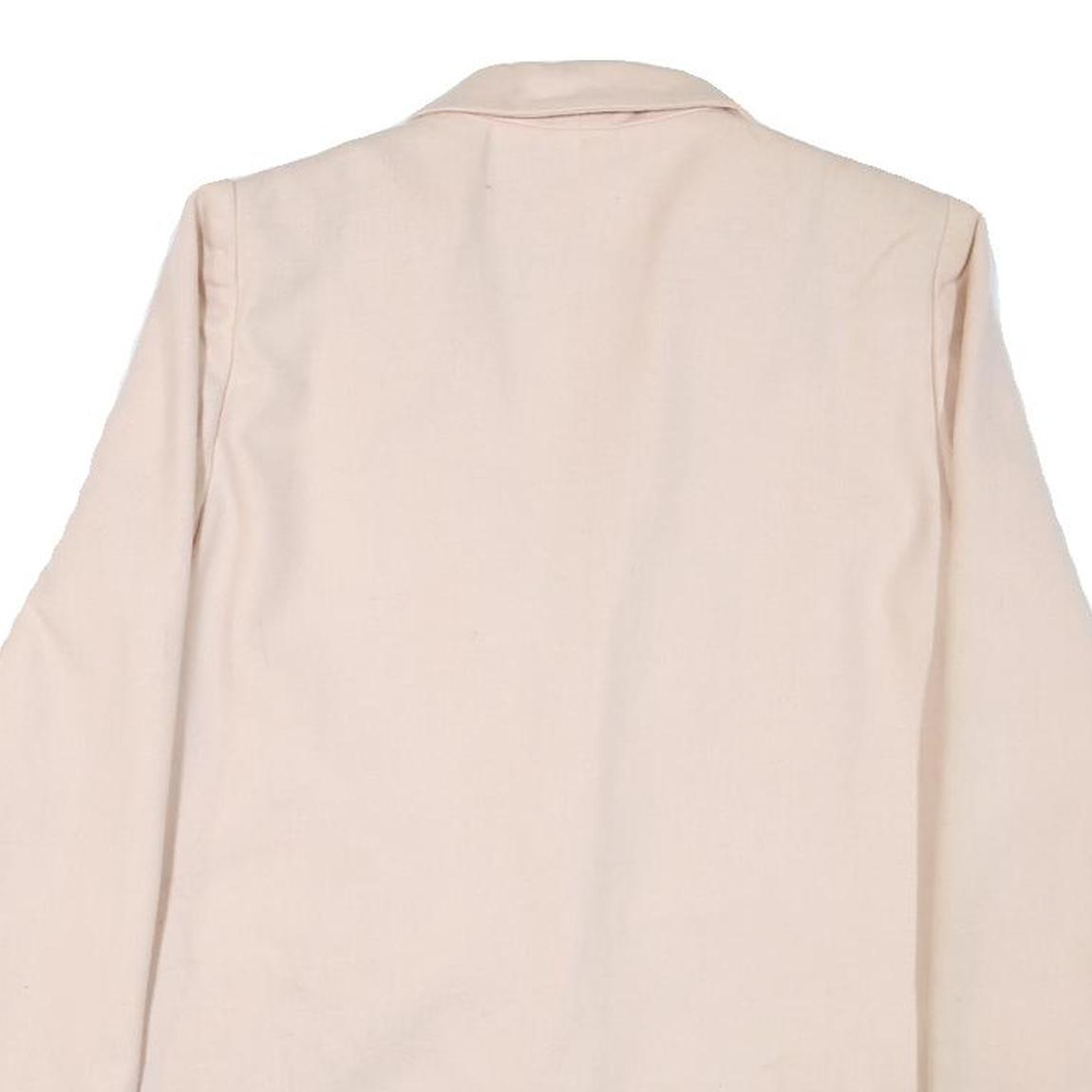 SAG HARBOR Womens Cream Wool Button Jacket M Plain Classic Blazer Outerwear