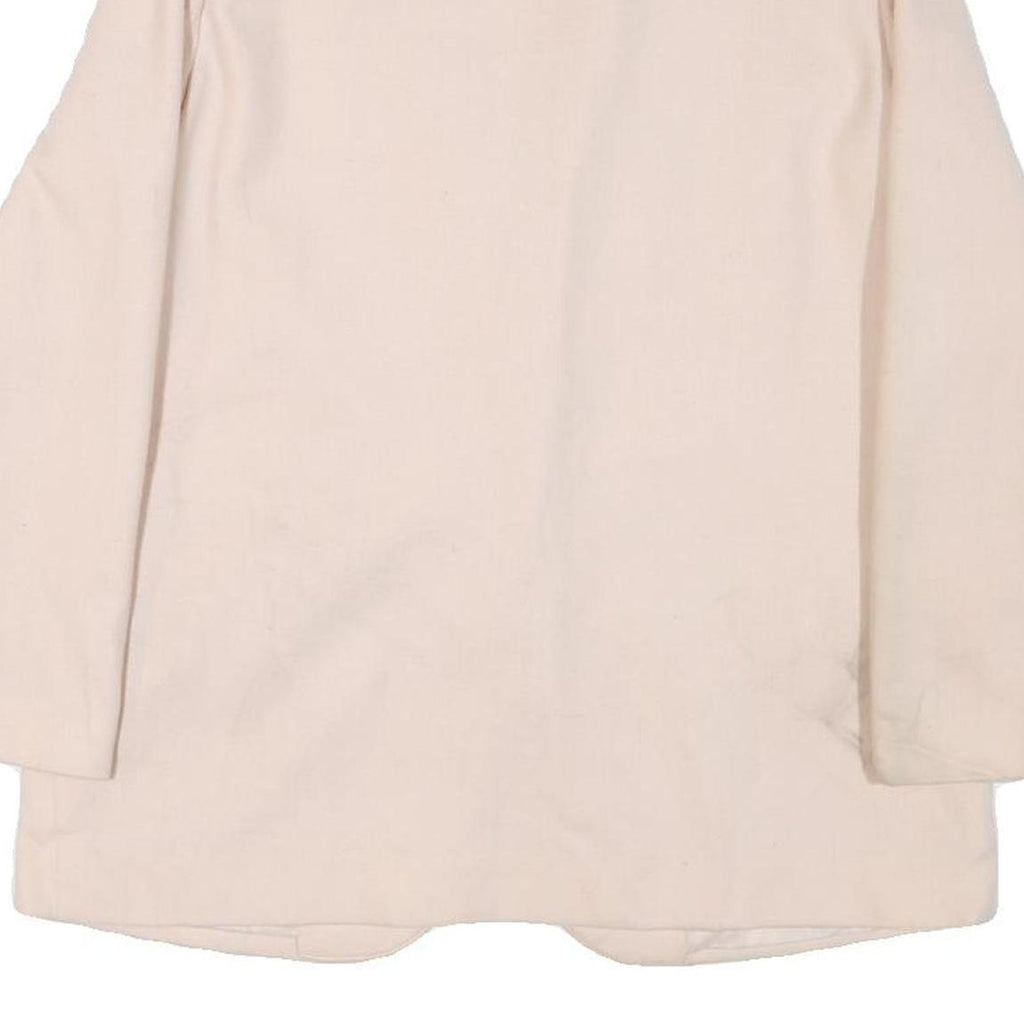 SAG HARBOR Womens Cream Wool Button Jacket M Plain Classic Blazer Outerwear