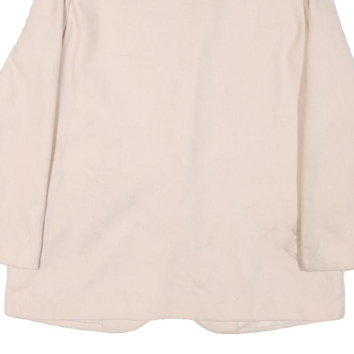 SAG HARBOR Womens Cream Wool Button Jacket M Plain Classic Blazer Outerwear