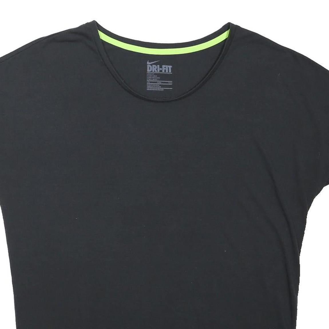 NIKE Womens Black Short Sleeve Round Neck Cotton Blend T-Shirt L Dri-Fit Sport