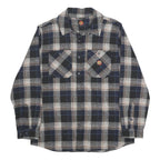 SANTA CRUZ Mens Black & Blue Checked Shirt M Long Sleeve Polyester Casual