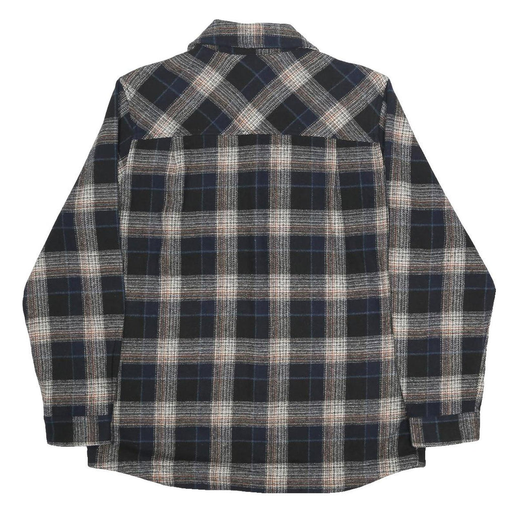 SANTA CRUZ Mens Black & Blue Checked Shirt M Long Sleeve Polyester Casual