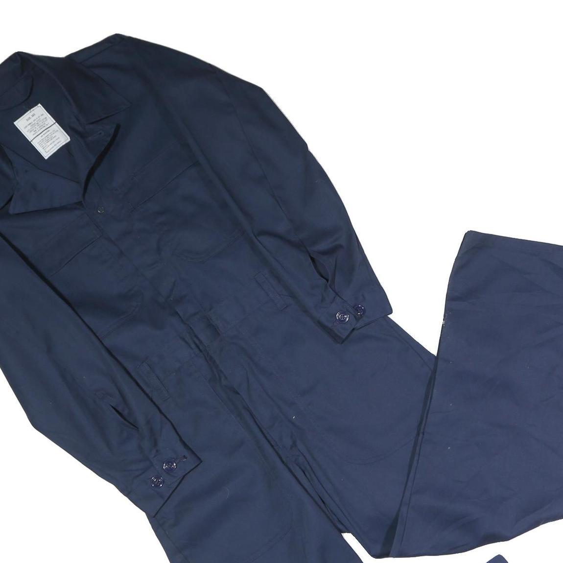 Mens Navy Blue Cotton Blend Dungarees Regular Fit Workwear M W32 L27 Utility