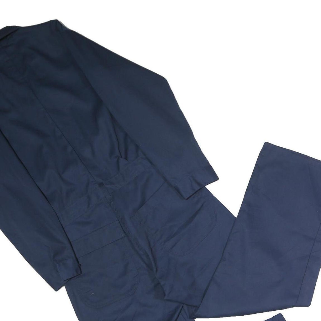 Mens Navy Blue Cotton Blend Dungarees Regular Fit Workwear M W32 L27 Utility