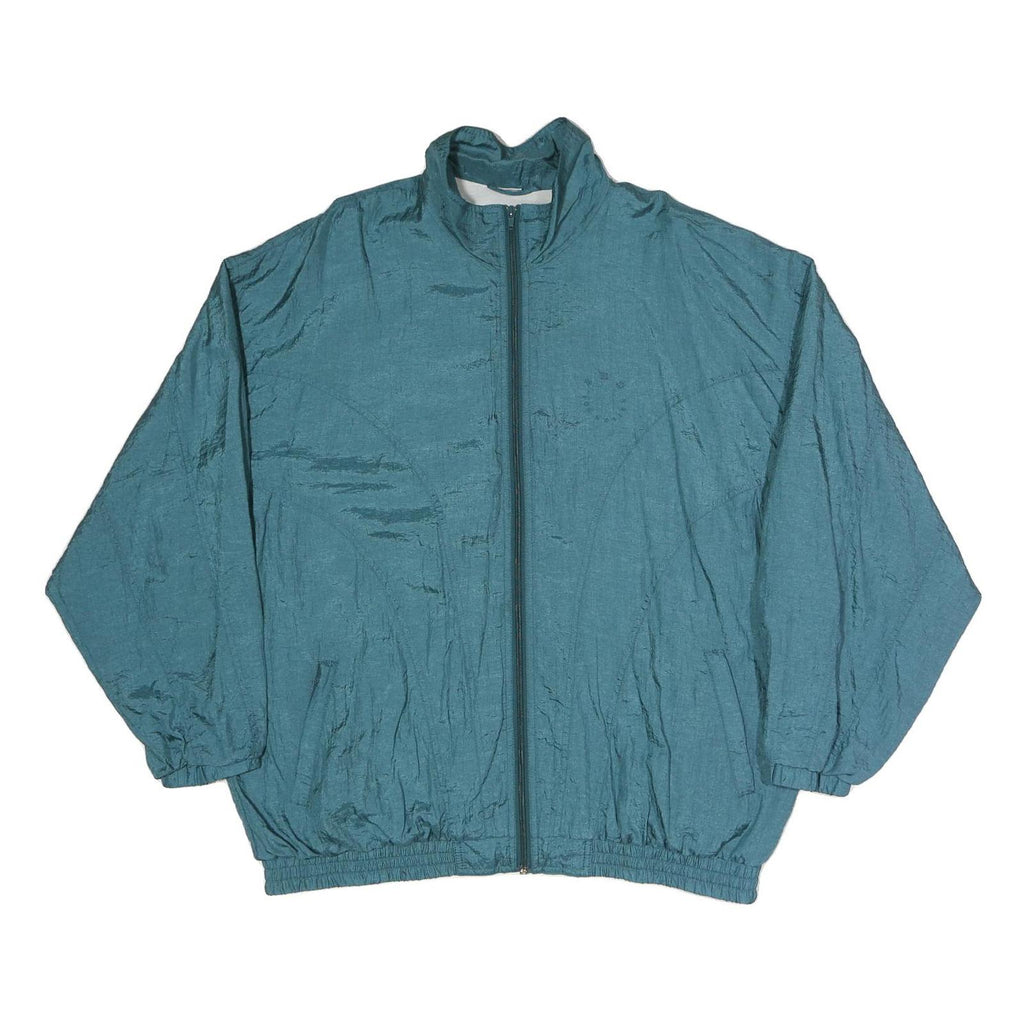 Mens Blue Polyester Blend Casual Zip Up Regular Fit Jacket XL Lightweight Plain