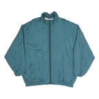 Mens Blue Polyester Blend Casual Zip Up Regular Fit Jacket XL Lightweight Plain