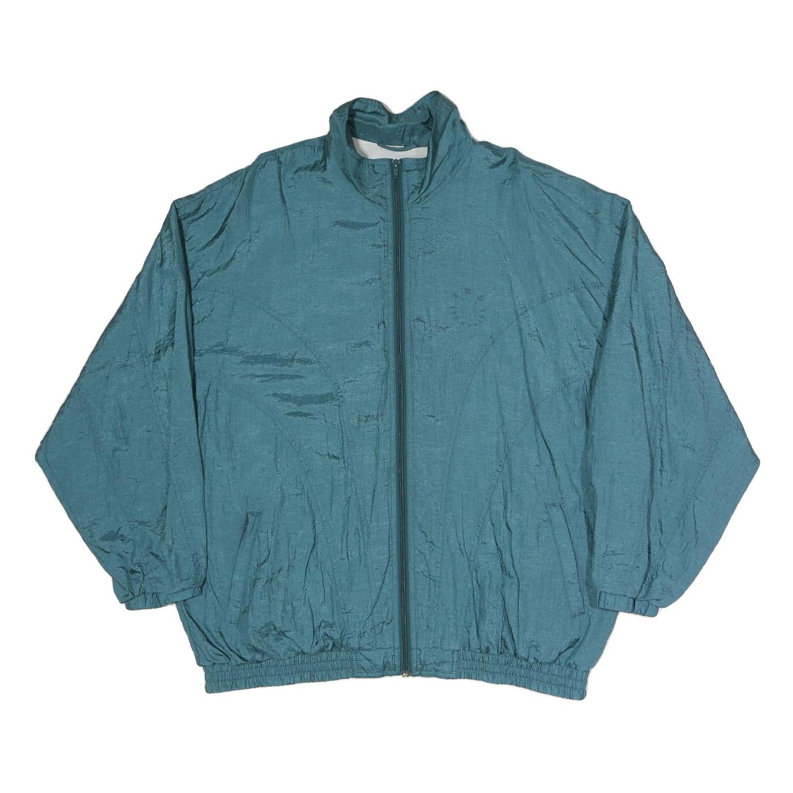 Mens Blue Polyester Blend Casual Zip Up Regular Fit Jacket XL Lightweight Plain