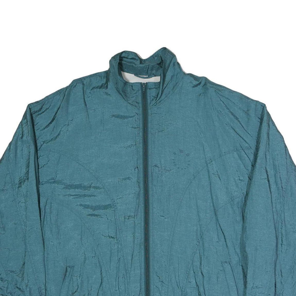Mens Blue Polyester Blend Casual Zip Up Regular Fit Jacket XL Lightweight Plain