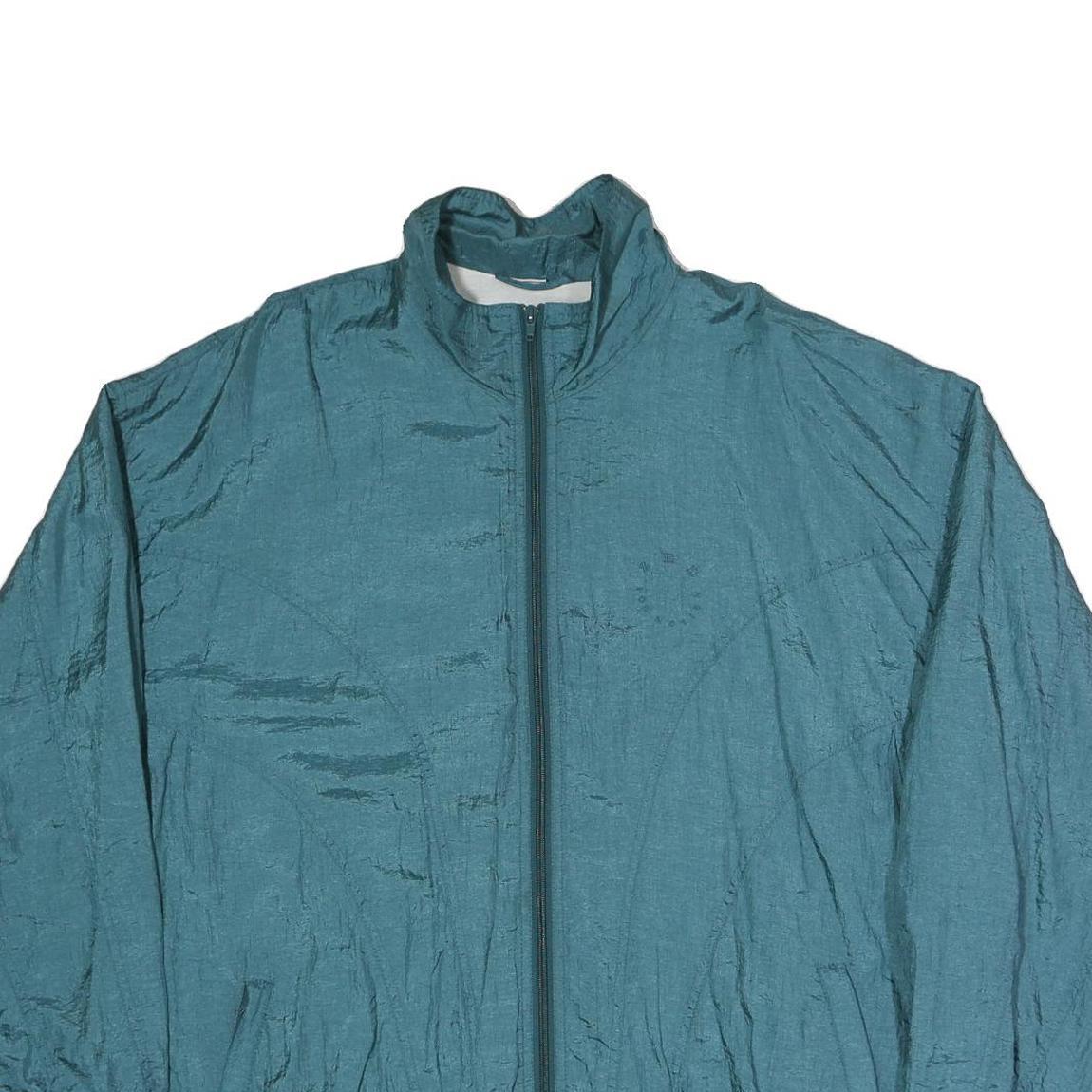 Mens Blue Polyester Blend Casual Zip Up Regular Fit Jacket XL Lightweight Plain
