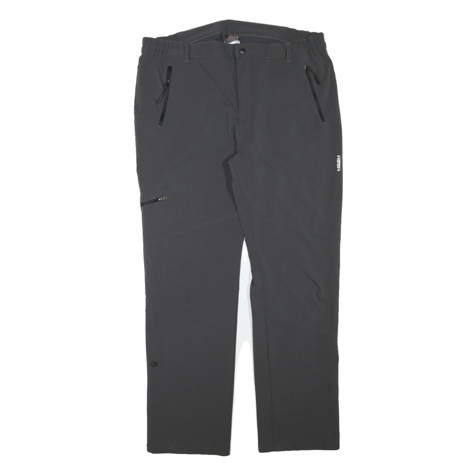 HS2H Mens Polyester Blend Black Regular Fit Trousers W36 L30 Zip Closure Outdoor