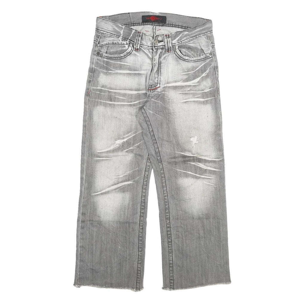 RPM NO 1 Womens Jeans Blue Relaxed Wide-Leg Denim Medium W32 L26 Cropped Button