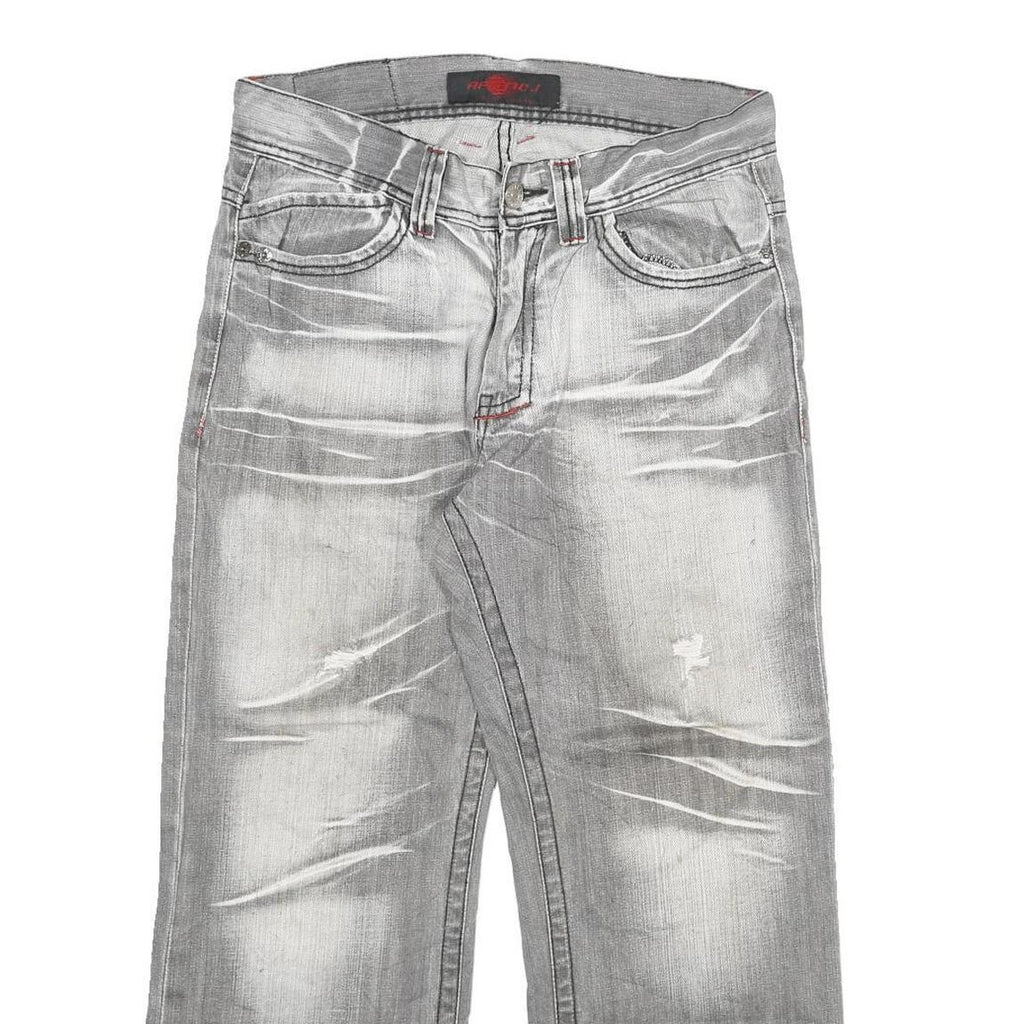 RPM NO 1 Womens Jeans Blue Relaxed Wide-Leg Denim Medium W32 L26 Cropped Button