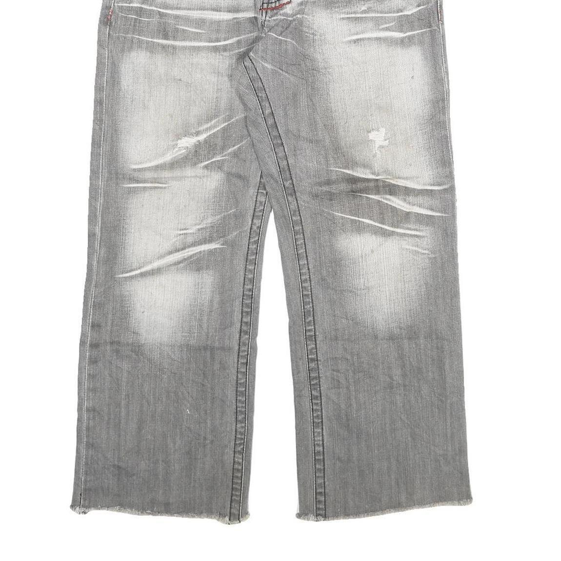 RPM NO 1 Womens Jeans Blue Relaxed Wide-Leg Denim Medium W32 L26 Cropped Button