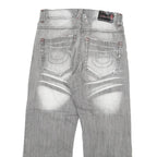 RPM NO 1 Womens Jeans Blue Relaxed Wide-Leg Denim Medium W32 L26 Cropped Button