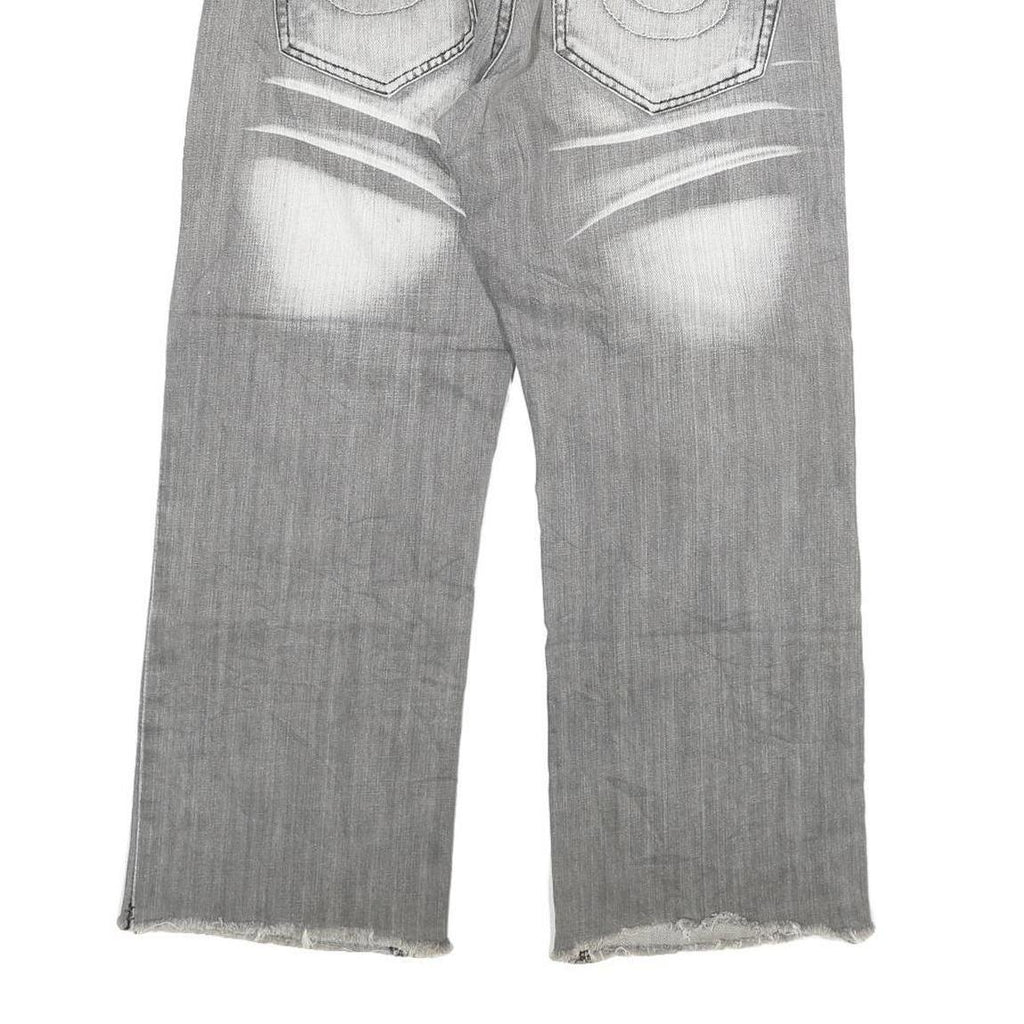 RPM NO 1 Womens Jeans Blue Relaxed Wide-Leg Denim Medium W32 L26 Cropped Button