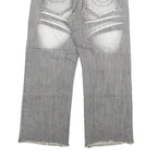 RPM NO 1 Womens Jeans Blue Relaxed Wide-Leg Denim Medium W32 L26 Cropped Button