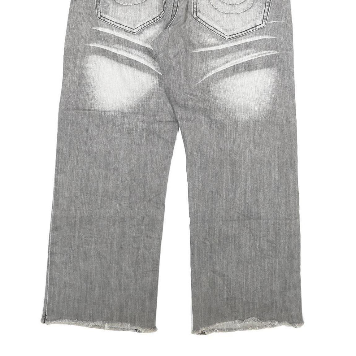 RPM NO 1 Womens Jeans Blue Relaxed Wide-Leg Denim Medium W32 L26 Cropped Button