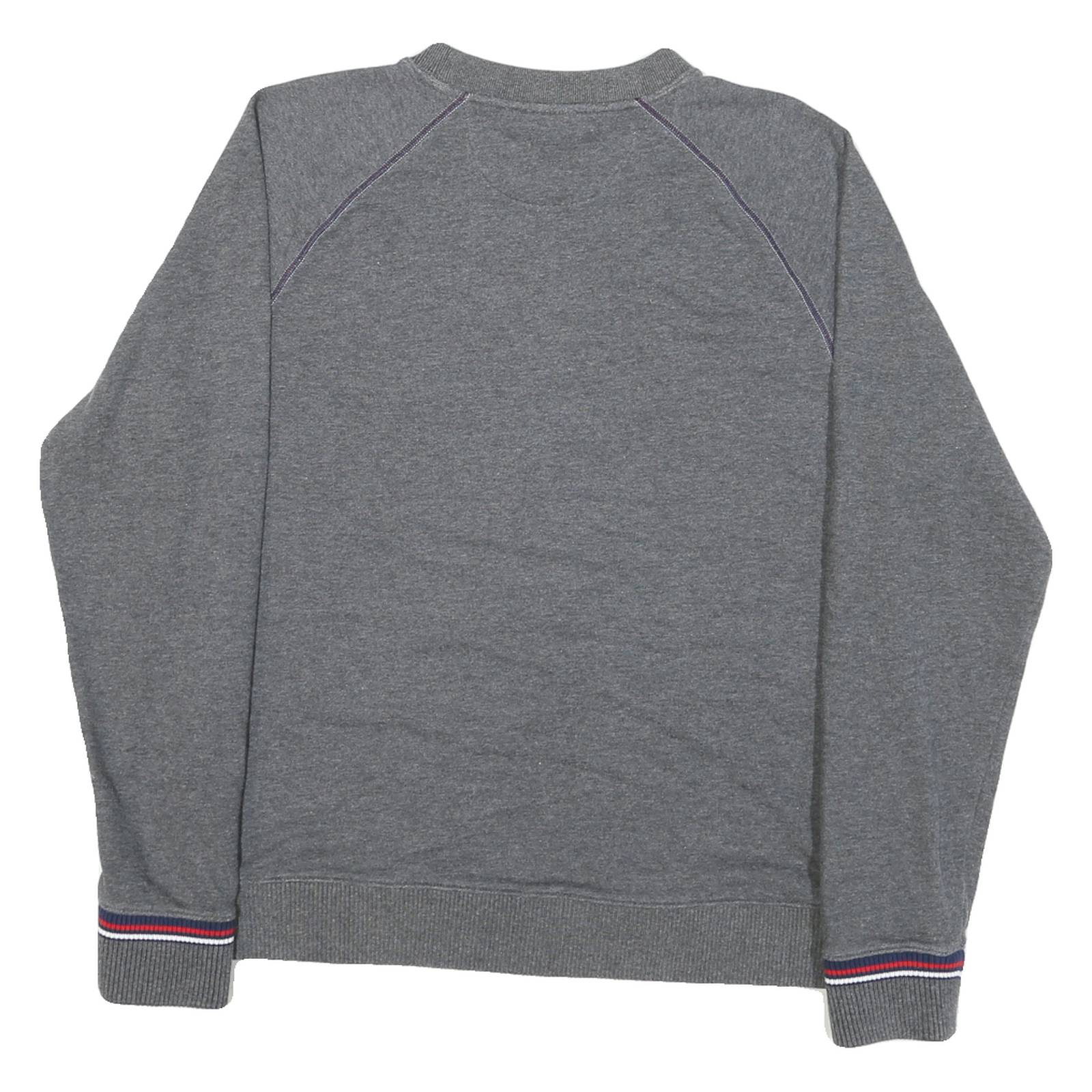 FILA Mens Grey Cotton Blend Crew Neck M Sweatshirt Logo Embroidered Casual