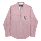 ARMANI JEANS Mens Red & White Check Shirt S Cotton Blend Casual Style