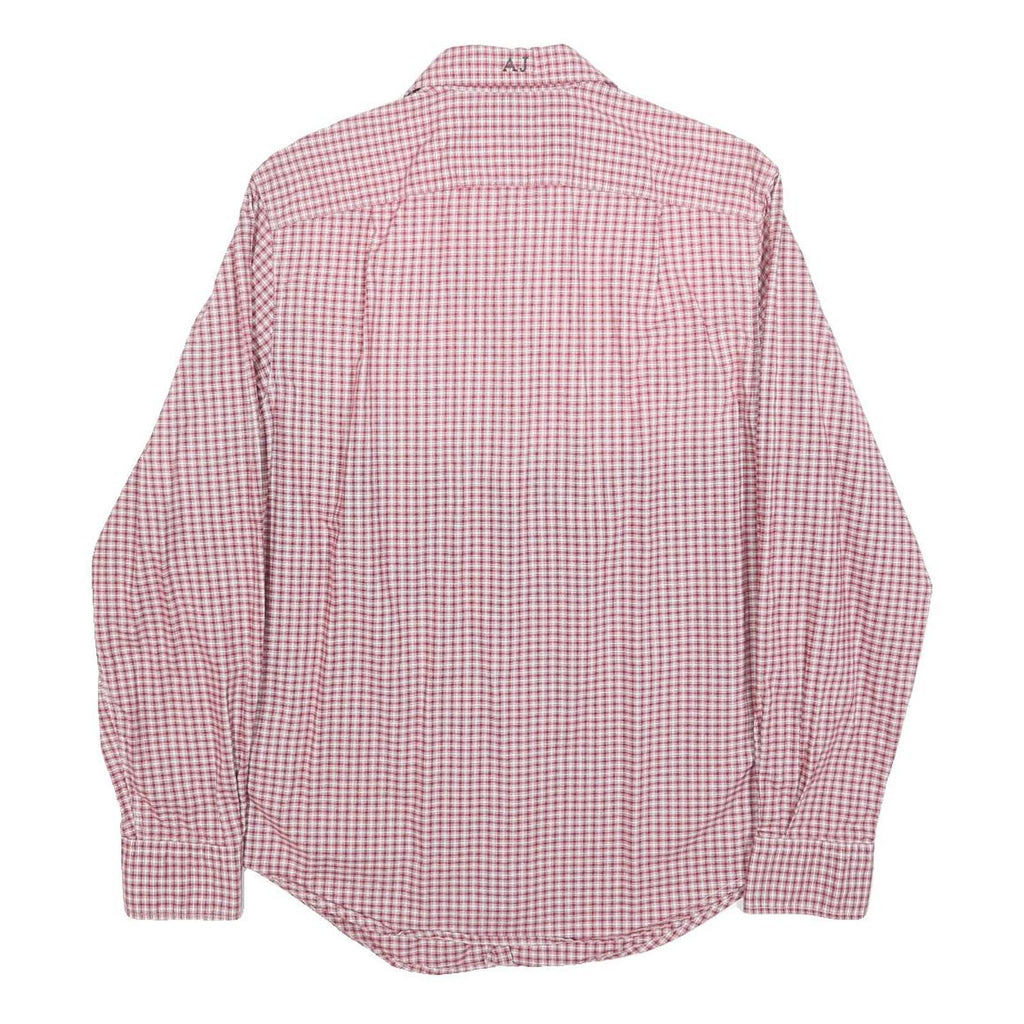 ARMANI JEANS Mens Red & White Check Shirt S Cotton Blend Casual Style