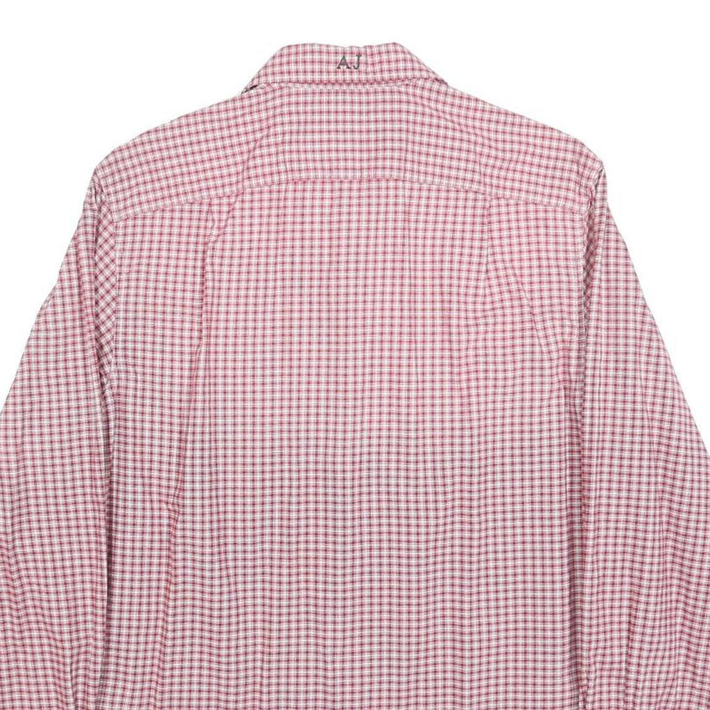 ARMANI JEANS Mens Red & White Check Shirt S Cotton Blend Casual Style