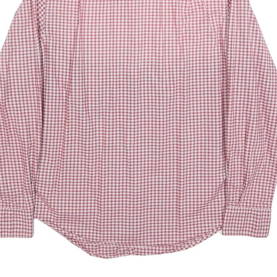 ARMANI JEANS Mens Red & White Check Shirt S Cotton Blend Casual Style