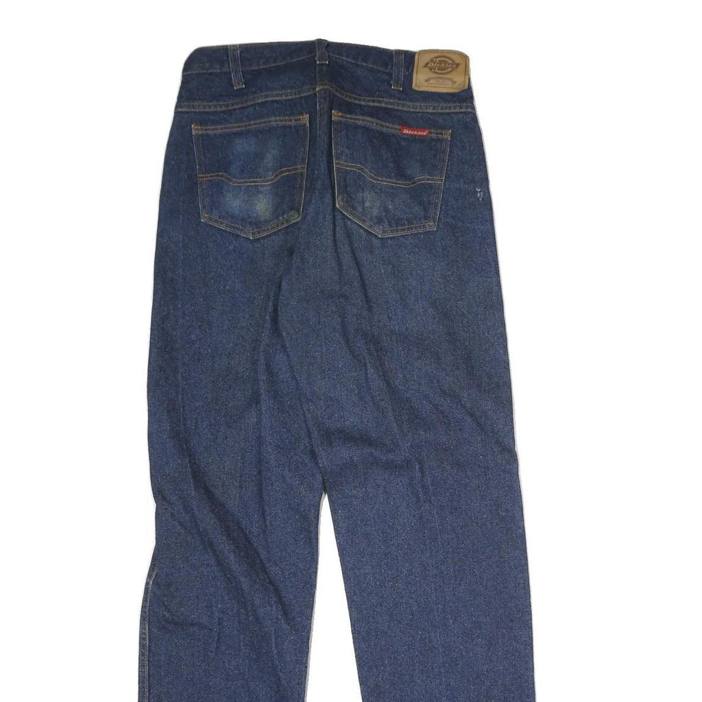 DICKIES Mens Jeans Blue Regular Straight Denim Medium W30 L34 Workwear Zip Fly