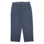 DICKIES Mens Cotton Blend Navy Relaxed Straight Trousers W38 L30 Workwear Zip