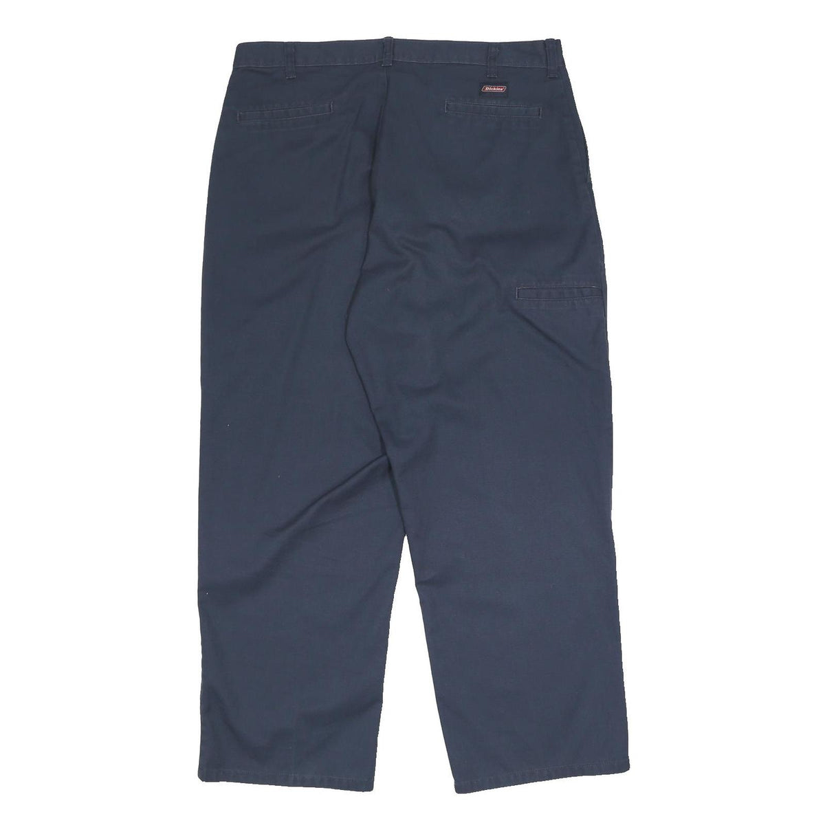 DICKIES Mens Cotton Blend Navy Relaxed Straight Trousers W38 L30 Workwear Zip