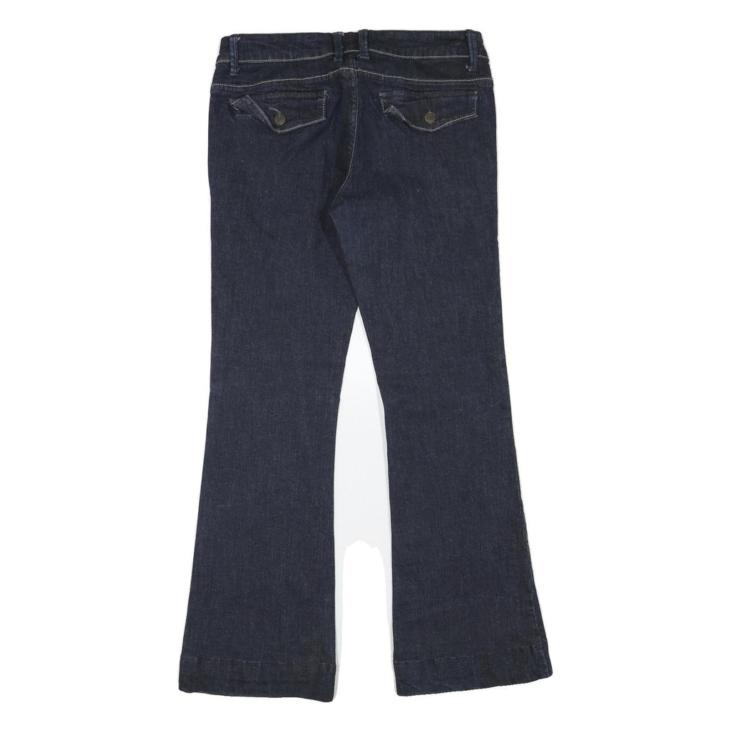 Womens Blue Regular Fit Straight Denim Jeans W32 L29 Cotton Blend Zip