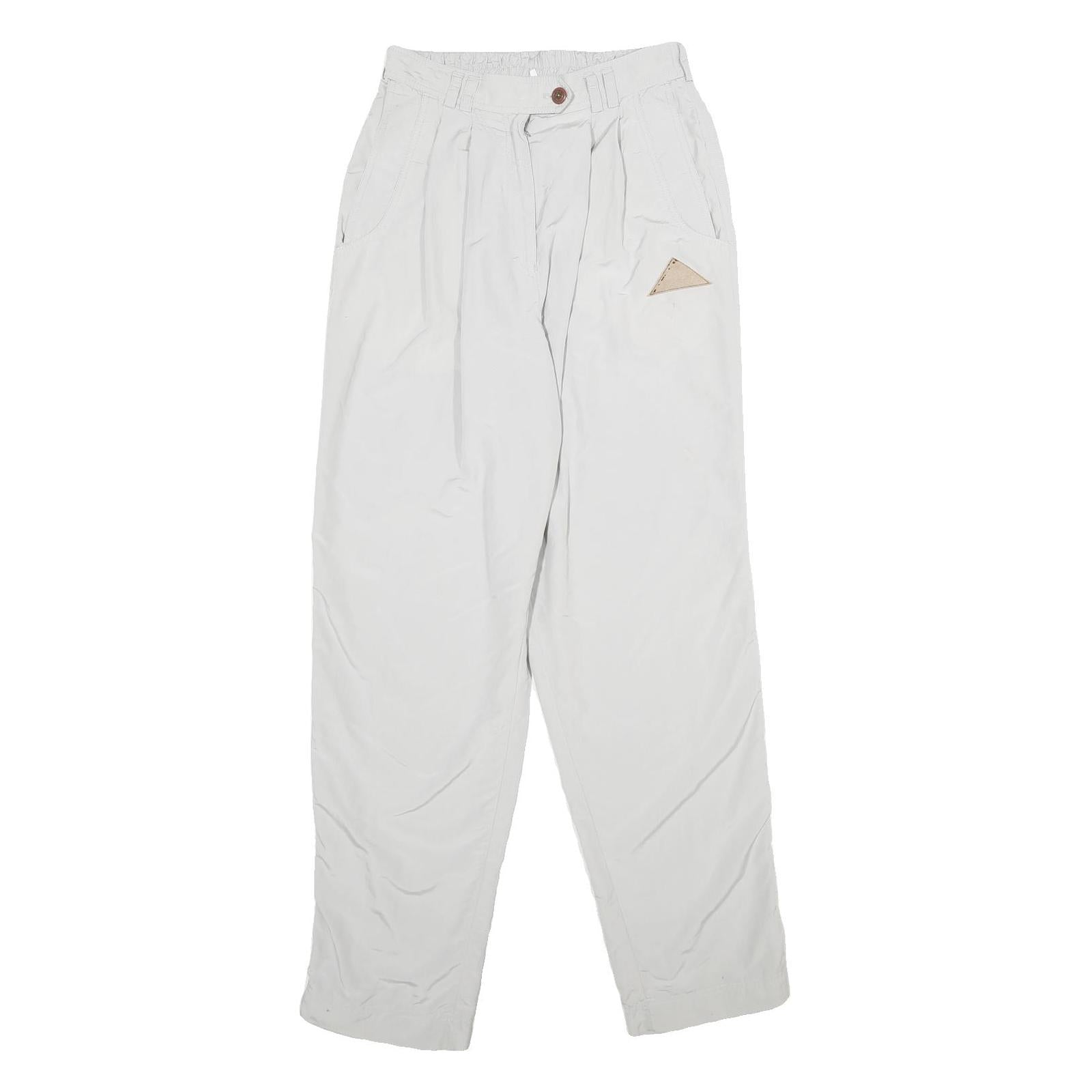 MCKINNEY Womens White Regular Fit Straight Polyamide Trousers W26 L32 Casual