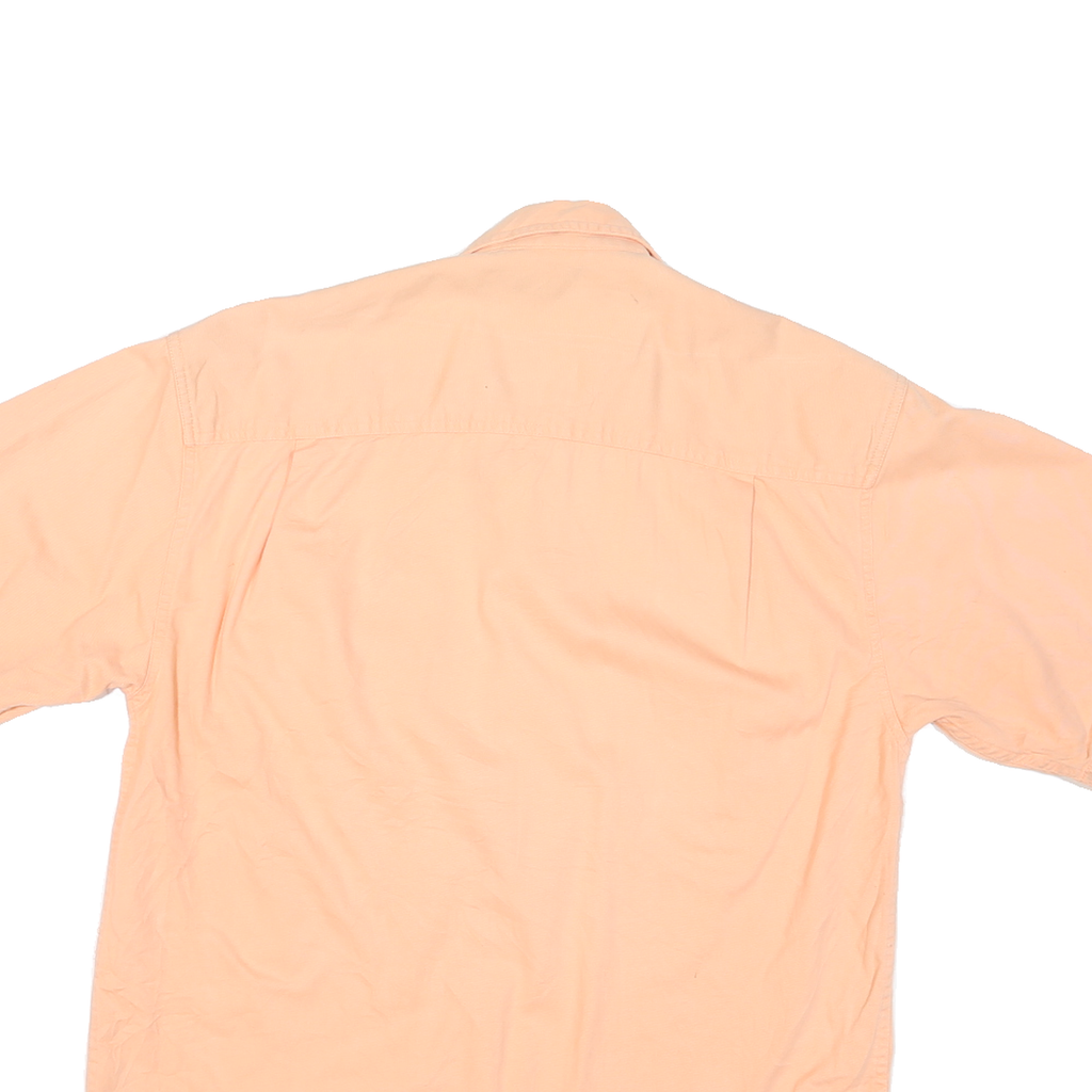 FADEDE GLOORY Mens Peach Cotton Blend L Short Sleeve Shirt Casual Pocket Button